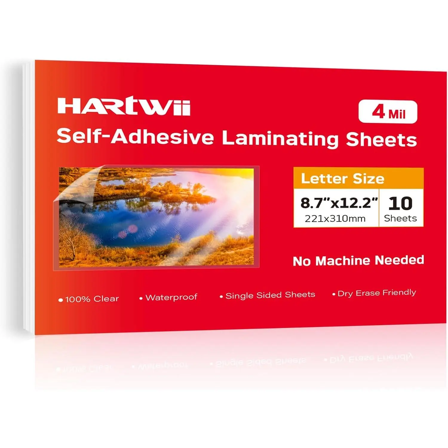 Thicker Self Adhesive Laminating Sheets 8.5 x 11 Self Sealing Laminate Sheets Lettter Size,No Machine No Heat 4mil 10 count Clear Laminating Sheets for Protecting Documents, Photos
