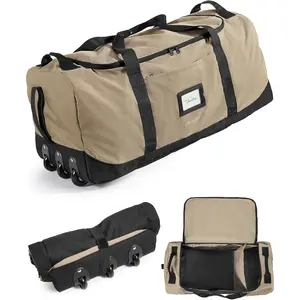 83L Foldable Travel Bag, Large Duffle Bag for Travel, Weekender Duffel Luggage Bag for Sport College Camping, Water Resistant, Brown