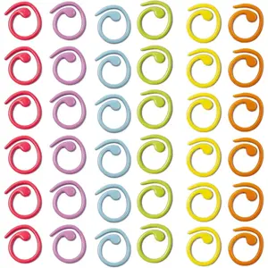 30 count Metal  Markers Helical-Shaped Crochet Markers Ring Multicolor Crochet Locking Markers for Knitting and Crocheting (Multicolor)