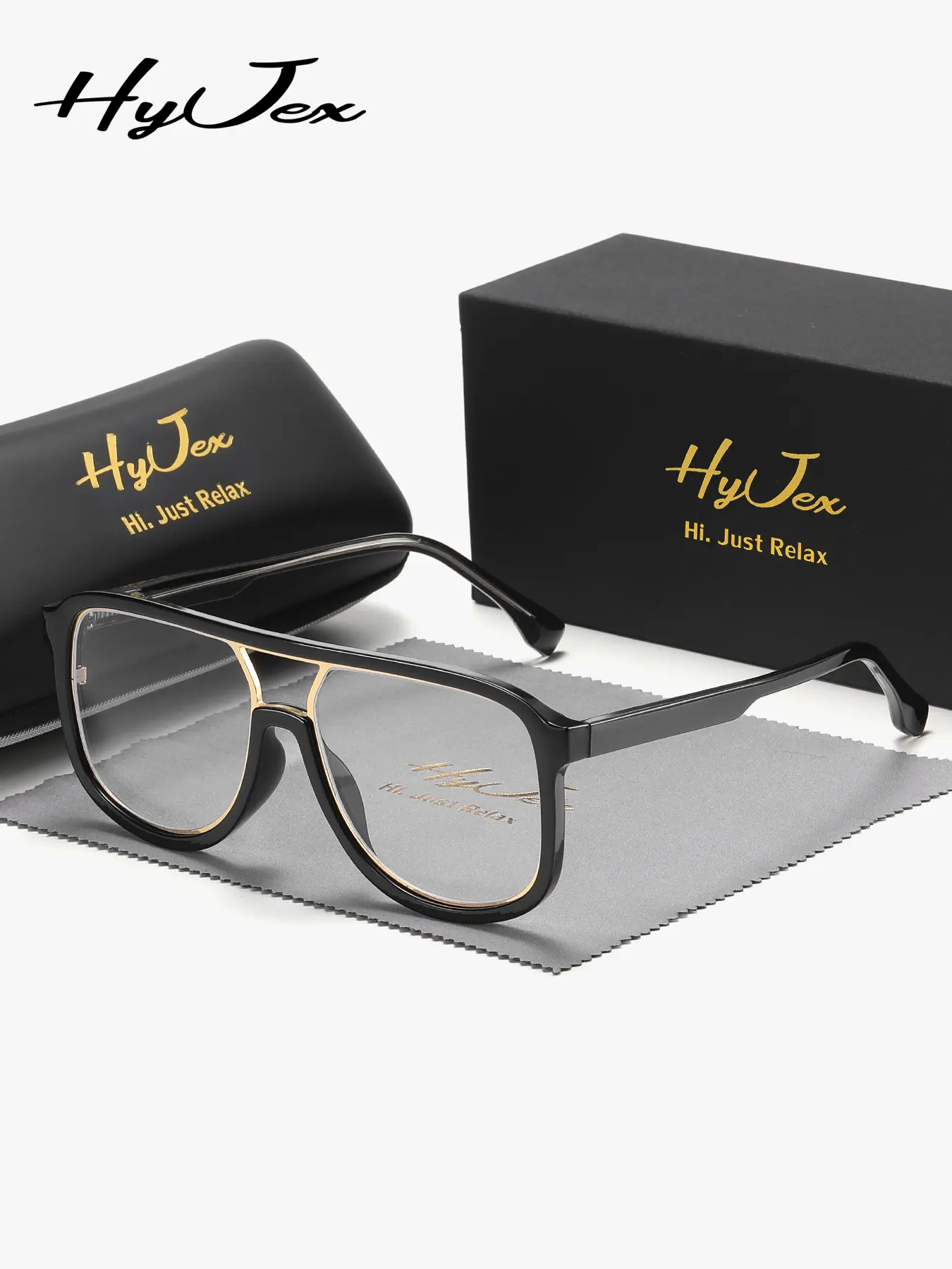 HyJex 1 Piece Unisex Simple Design Full Frame Plaon Glasses Modern Interpretation Frog Frame Plaon Glasses