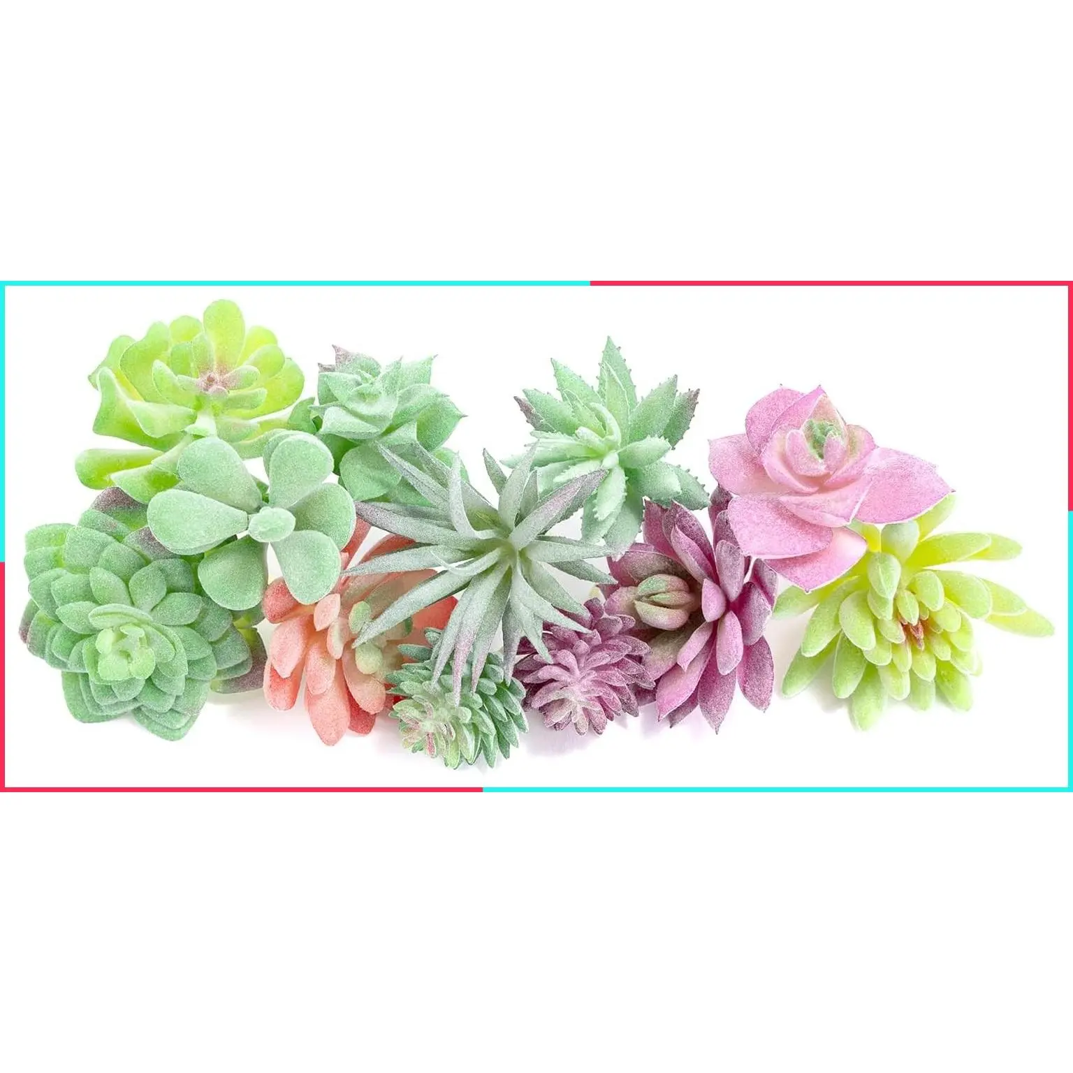 12 Pack Realistic Flocked Artificial Succulents, Mini Faux Fake Plants for DIY Craft, Home Decor, Garden & Office Floral Arrangements (Unpotted, PVC, Lifelike Details)