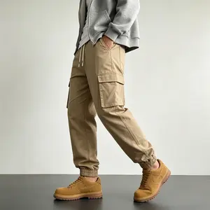 Trending 3Pcs Teen Boys Cargo Jogger Pants, Drawstring Elastic Waist, Multi-Pocket Loose Fit Trousers, Lightweight Daily Outdoor Bottoms, Popular OOTD Streetwear For Youth Mens Casual Outfits Sweatpants Leg Wide Baggy