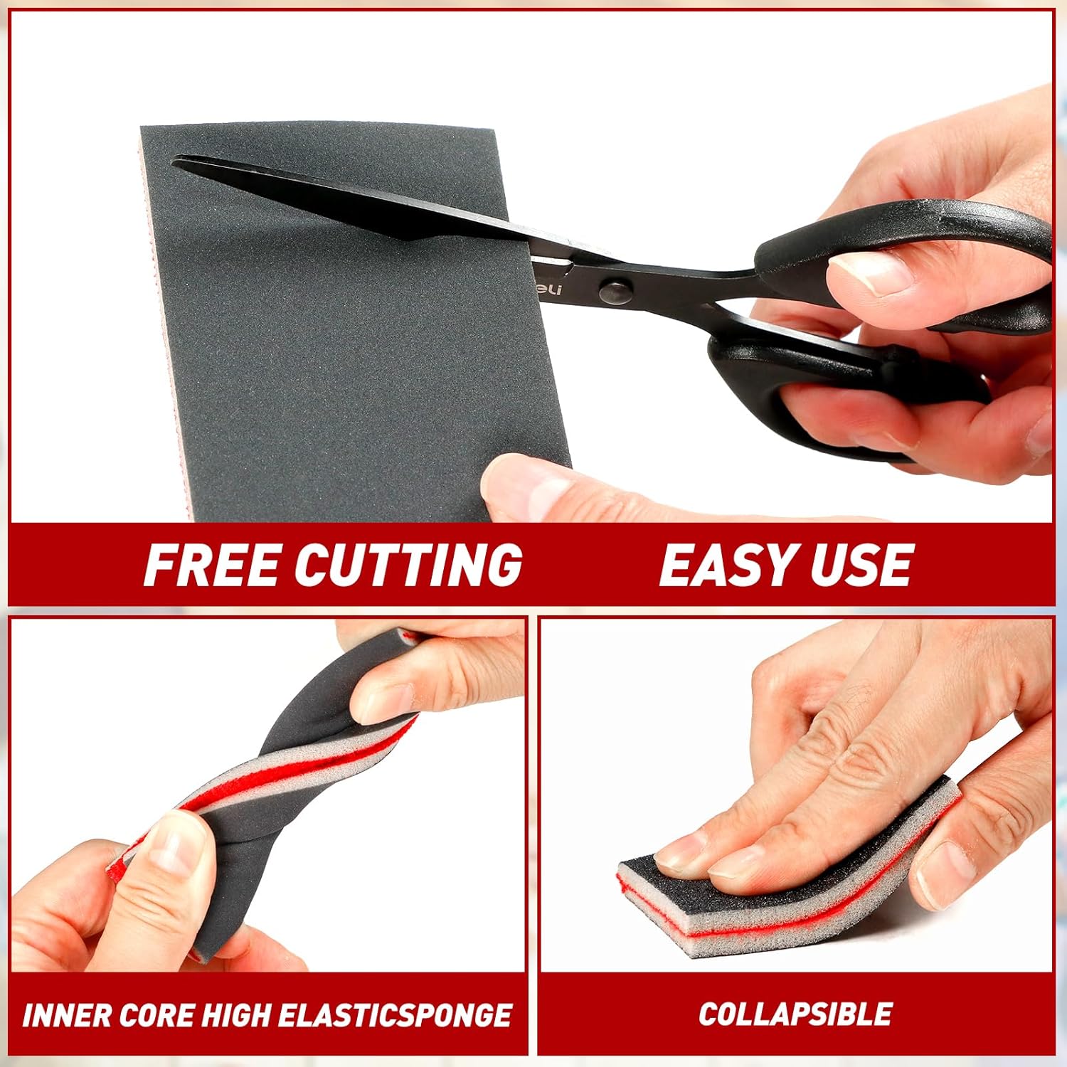 Sanding Sponge 80-3000 Grit Sandpaper Assortment, Washable & Reusable Sanding Blocks for Wood, Metal, Drywall, Glazing, Wet Dry Sandpaper for Smooth Finishing