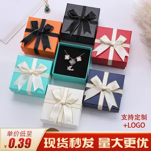 Pre-made bow-tie style jewelry paper box, suitable for bracelets, necklaces, earrings, and small gift boxes with a lid and base