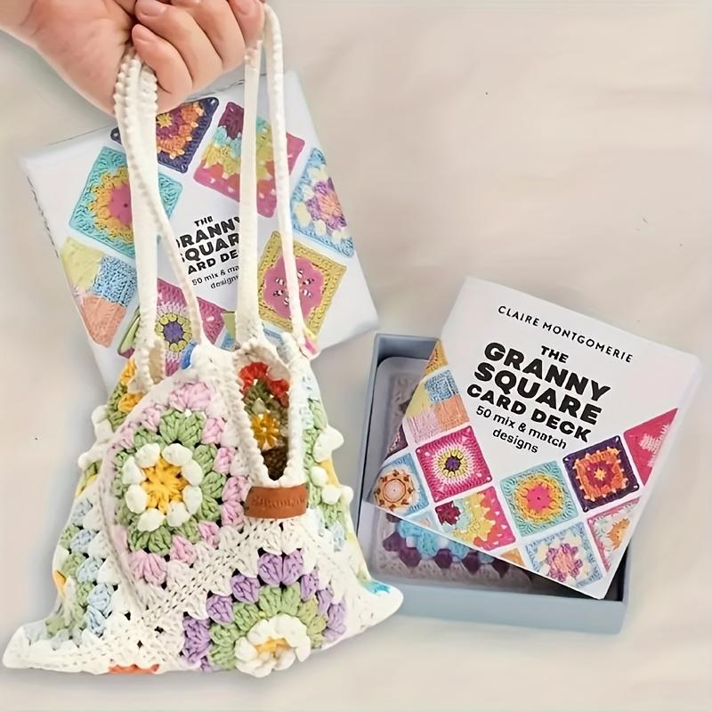 50 Mixed Design Granny Square Card Set, Adult Knitting Kit, DIY Crochet Pattern Set, Christmas & Halloween Gift, Ideal for Crafters, Crochet Gifts