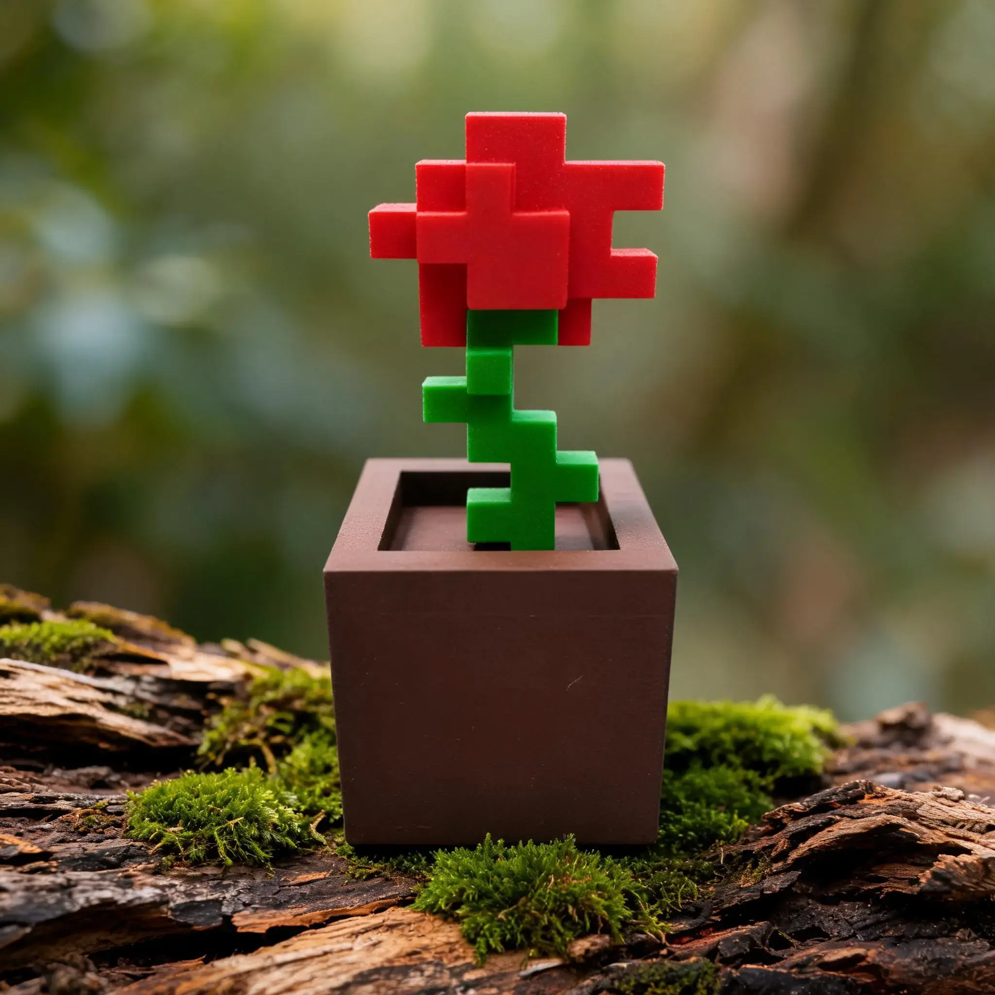 3D Printed Minecraft Planter Pixel Rose Tulip Small Flower Pot Star Person Cute Desktop Decor, Unique Home Ornament, Perfect Gift Idea, Plant Pots Indoor