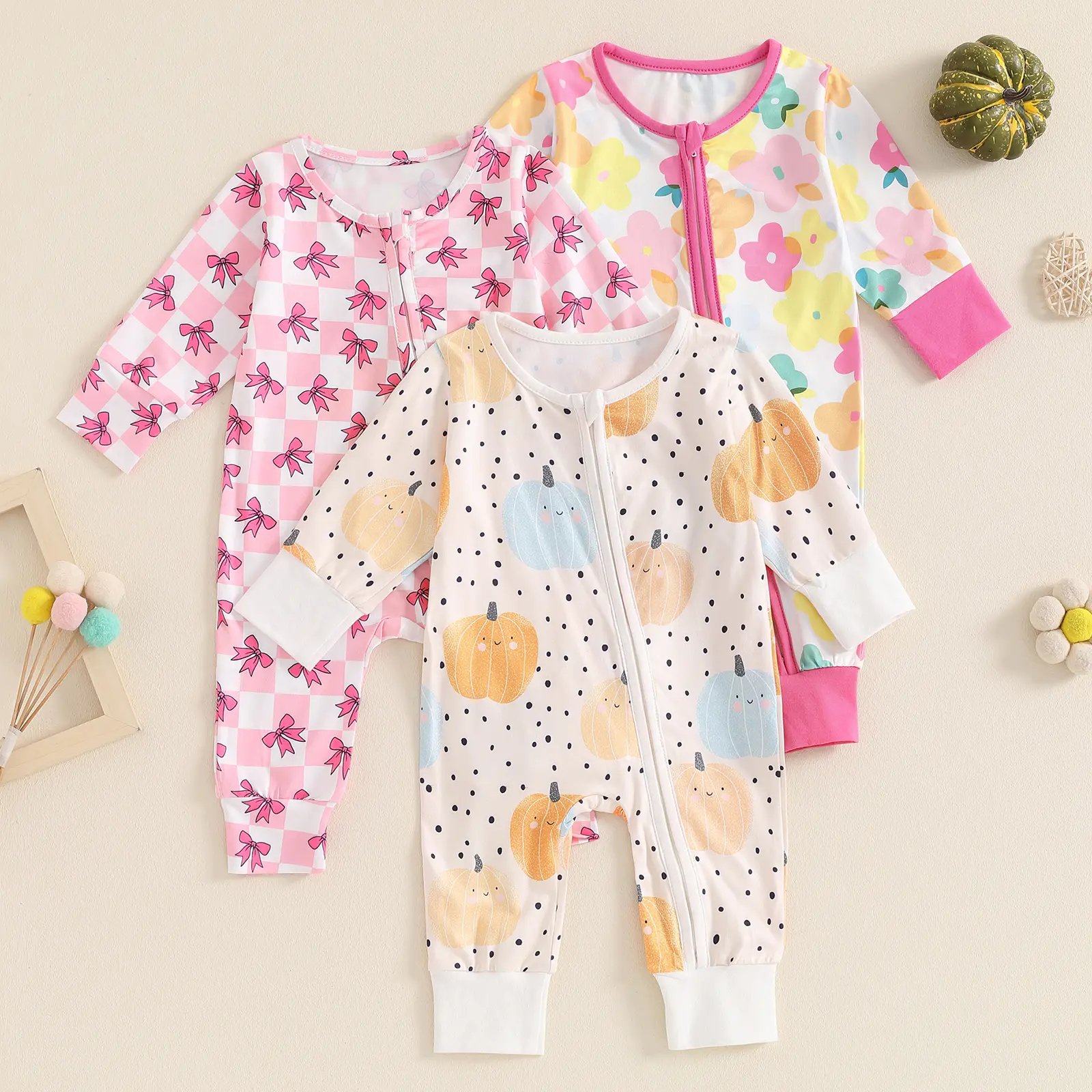 Newborn Baby Girl Clothes Flower Romper  Jumpsuit Infant  Outfit  Spring and Autumn Clothing Outfits