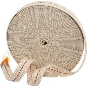 33 Feet Roll 3/4 inch Cotton Oil Lamp Wicks for Lamps, Kerosene Lantern Wick Replacement with Genuine Red Stitch