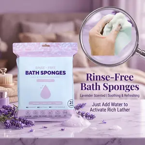 Rinse-Free Bathing Wipes - Soap & Shampoo Infused (25 Pack) -  Simply Dampen, Lather, and Dry. Extra Thick Body Wipes for Gym, Camping, Travel, Elderly & Post Surgery Care-Cleaning Essentials