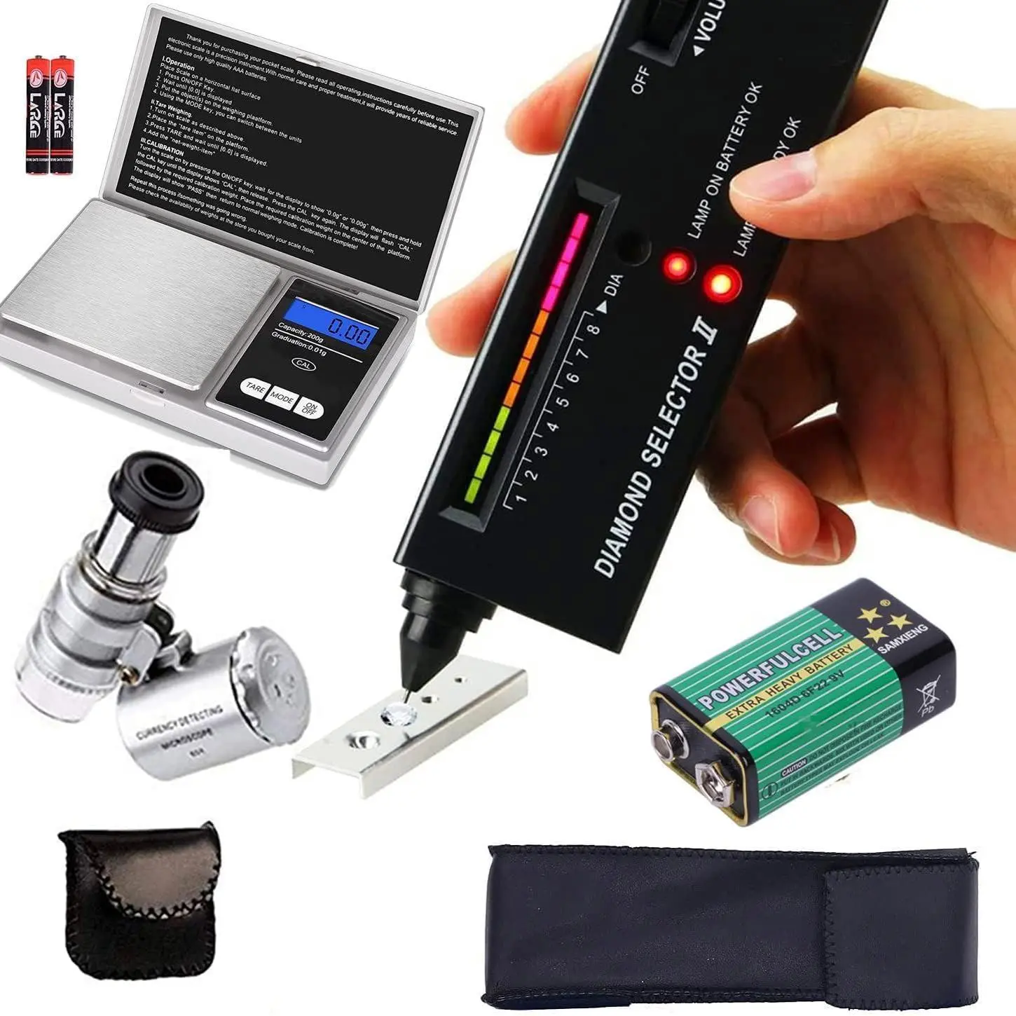 Tester Pen, High Accuracy   Tester+200g/0.01g Mini  Scale+60X Mini LED Magnifying, Professional  Selector for Novice and Expert, Thermal Conductivity Meter