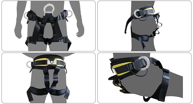 AGS X XBEN Thicken Climbing Harness, Protect Waist Safety Harness Gear, Wider Half Body Harness for Roofing Fire Rescuing Rock Climbing Rappelling Tree Climb