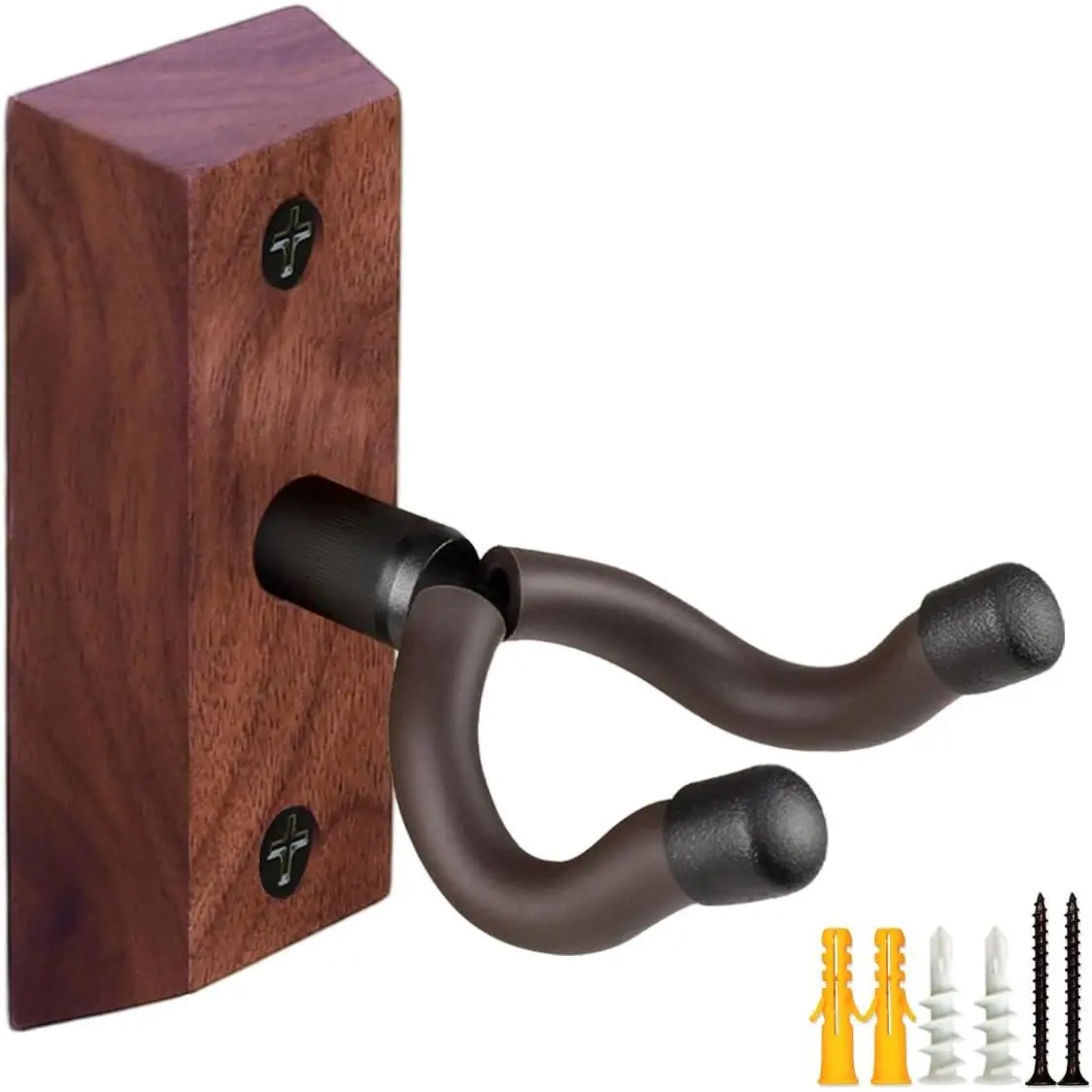 Guitar Wall Mount,  Guitar Hanger, U-Shaped Guitar Wall Hanger Mount, Guitar Holder Hook Stand Wall Mount Guitar Accessories for Acoustic, Electric Guitar, Banjo, Bass, Ukulele,Black Walnut:1