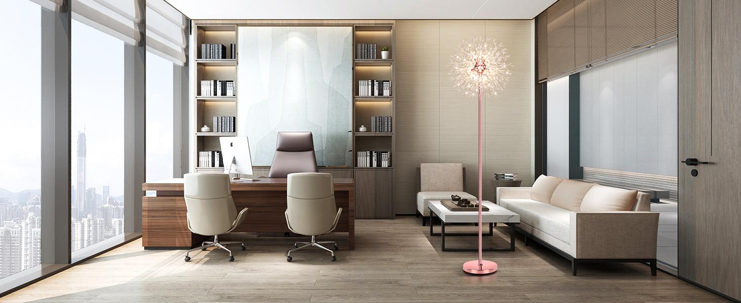 69'' Crystal Floor Lamp Decorative Lights for Living Room, Modern Standing Lamp with 738PCS K9 Crystals, Tall Lamp Pole Light for Bedroom Office, Mid Century Floor Lighting with 9 LED Bulbs