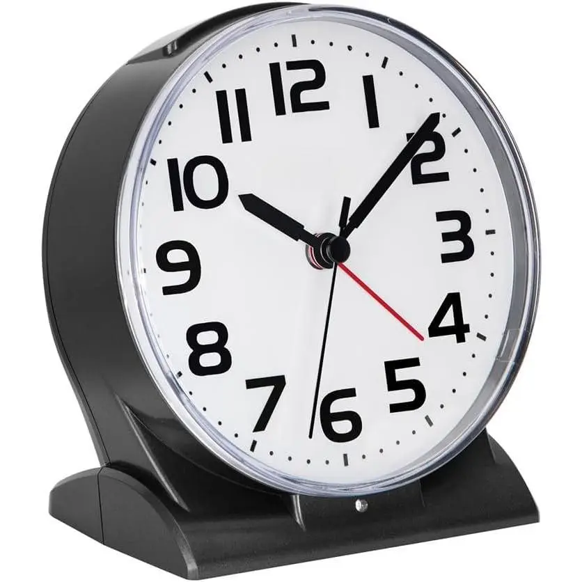 Automatically Backlighted  Clock,Silent No Ticking for Seniors Vision Impaired,Easy to Set,Big Numbers,Ascending ,Gentle Wake,Snooze,2   Operated,Black