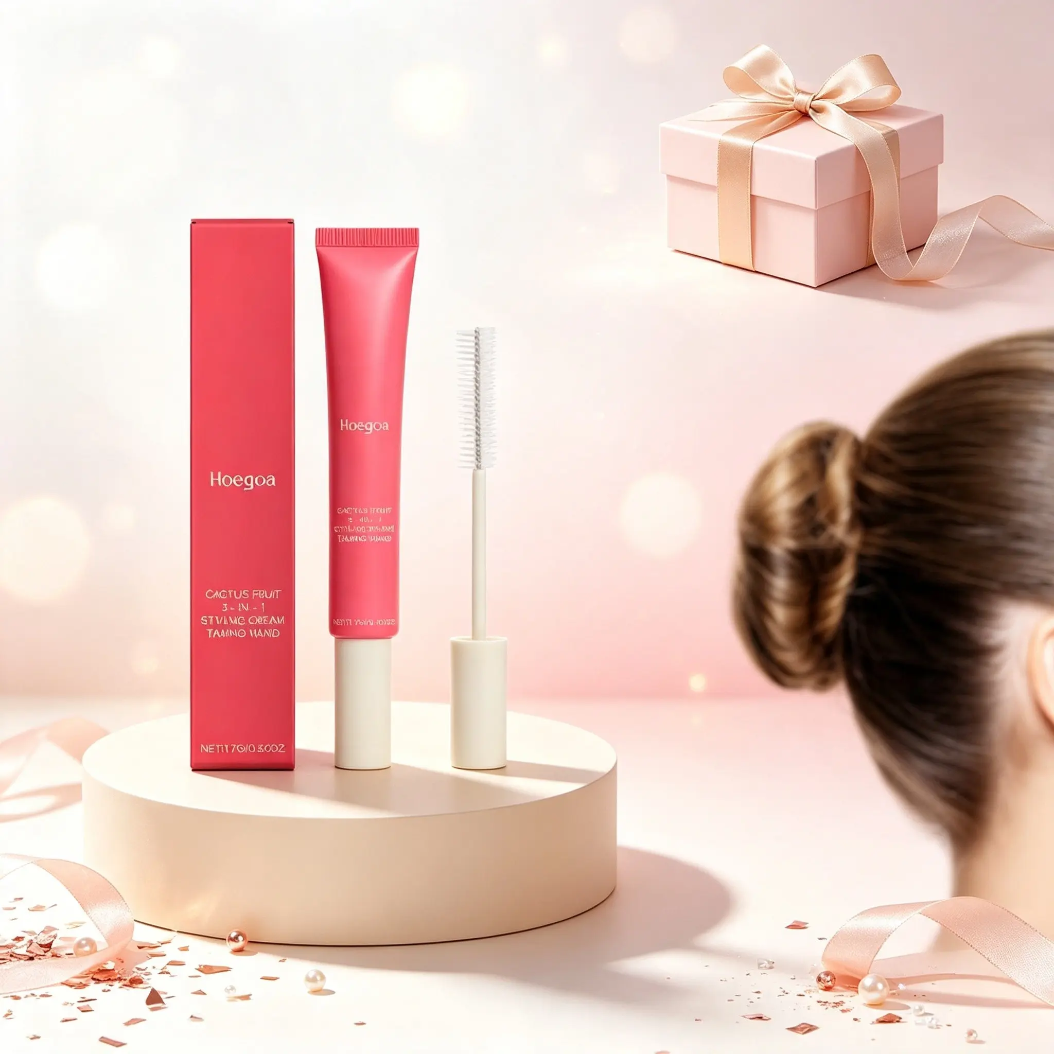 Cactus Fruit 3-In-1 Styling Cream Smoothing Stick, Unisex Hair Care, Nourishing & Styling, Includes Brush, Daily Use