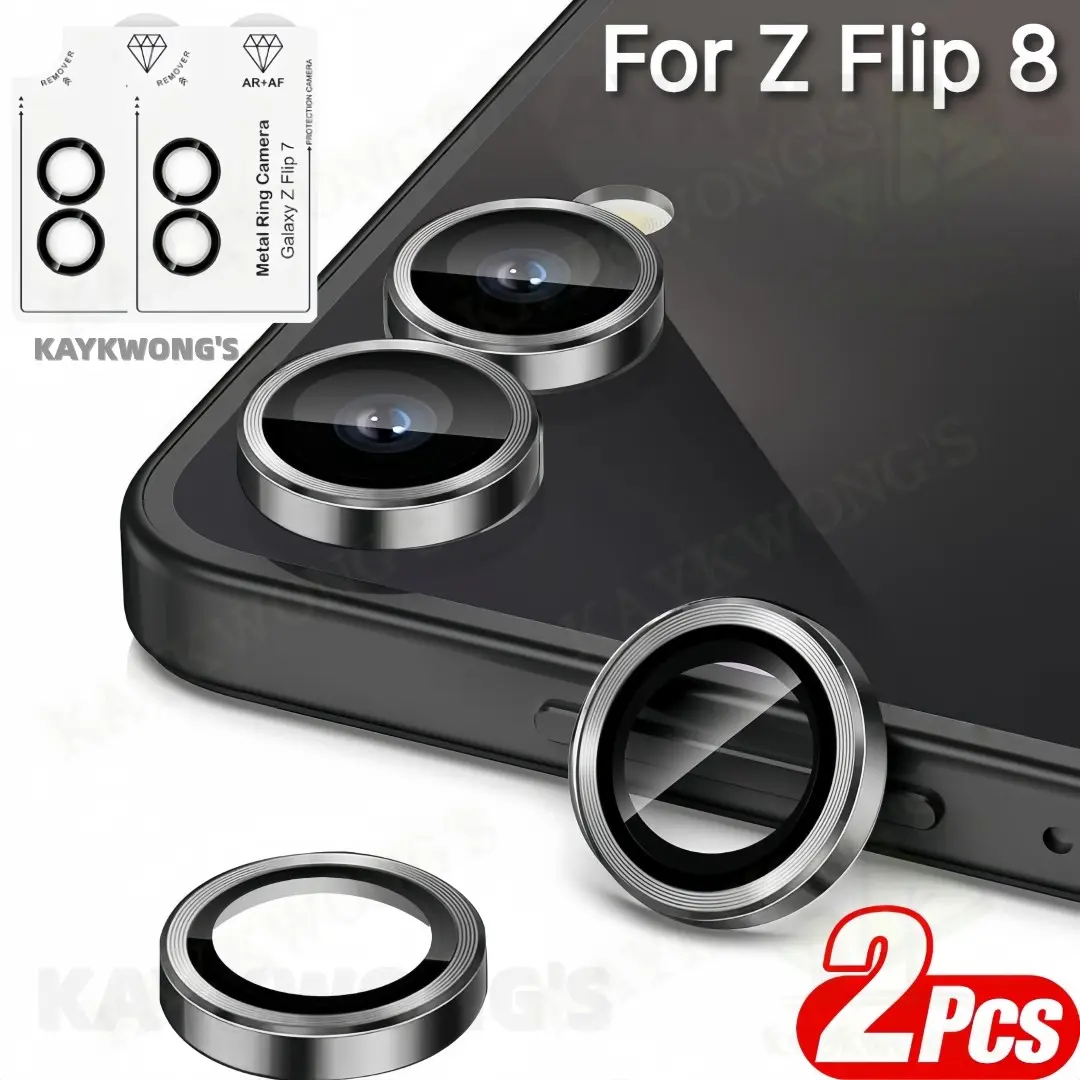 KAYKWONG'S Precision Fit Metal Ring Camera Lens Protector, Anti-Scratch Ultra-Thin HD Lens Cover, Durable Protection for Samsung Galaxy Z Flip 5/Z Flip 6/Z Flip 7/Z Flip 7 FE/Z Flip 8 Series