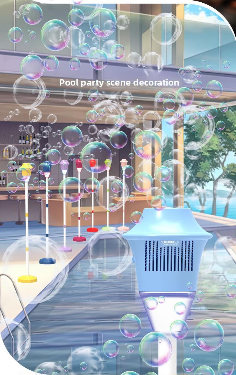 Automatic Handheld Bubble Machine for Kids, Bubble Maker Spring Summer Toys with Lights, Outdoor Rechargeable Blower Best Easter Gift for Children