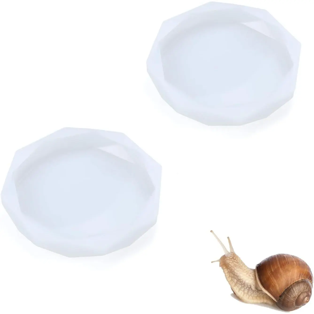 2 Pack Snail Water Dish - Silicone Calcium Bowl Feeder for Land Snails