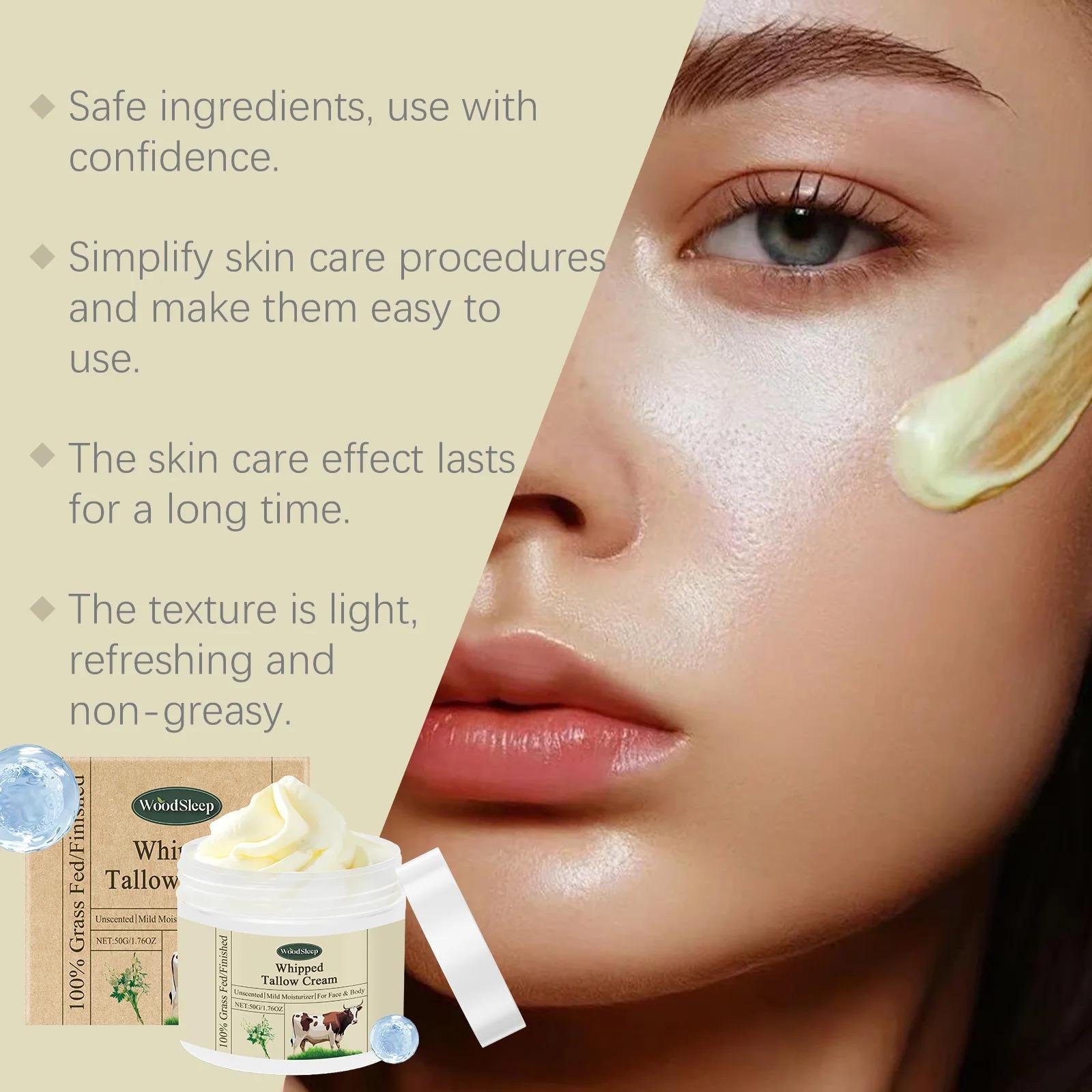 Whipped Tallow Face Cream Repair Damaged Skin Even Skin Tone Deep Moisturizing Nourishing Body Lotion Improve Dryness Skin Care