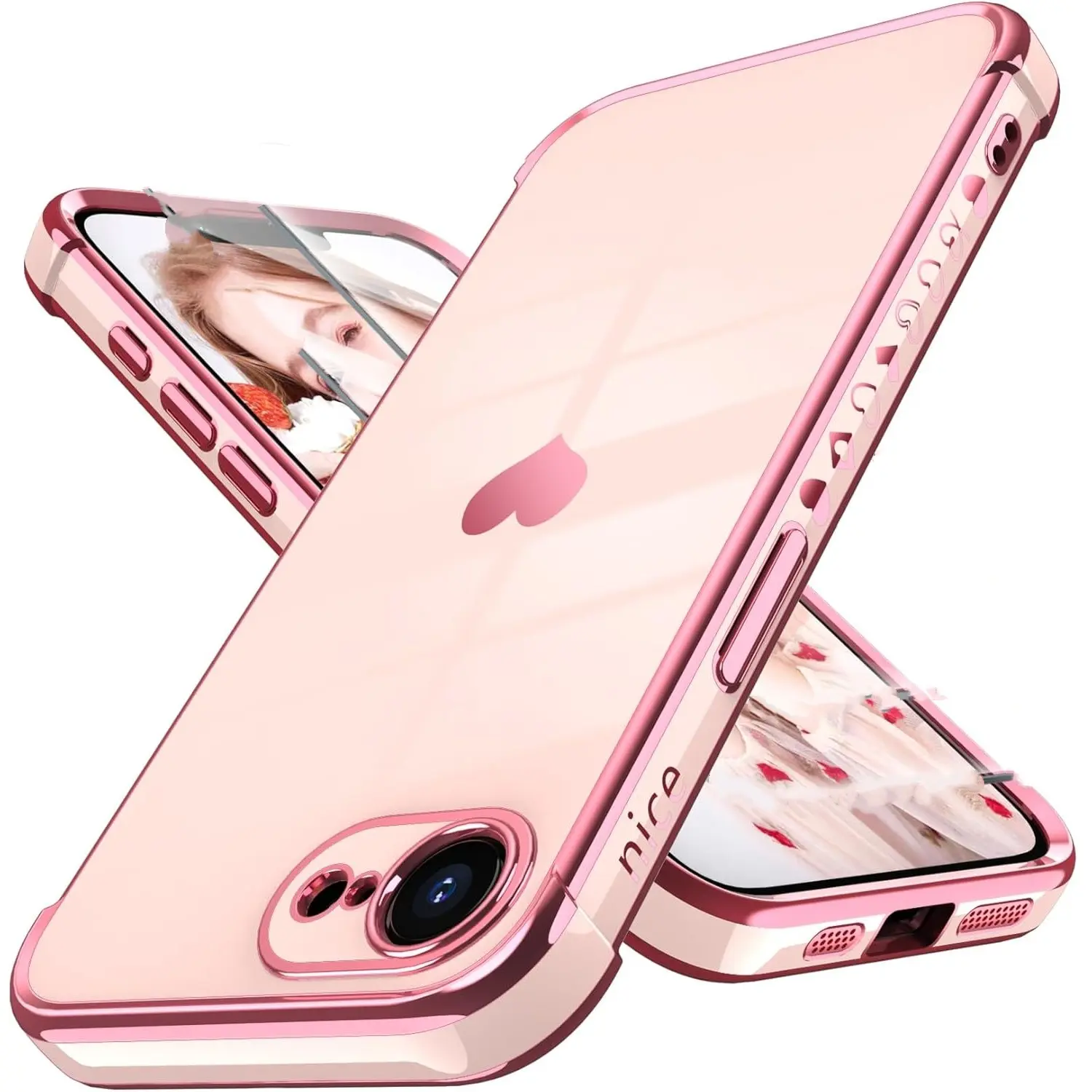 Suitable For iPhone 17E 16E SE 2020 SE 2022 8 7 Series, Cute Soft Protective Case with Camera Protection Frame, Shockproof Anti-Fall Anti-Yellowing Anti-Scratch Slim Fit Lightweight Shockproof Cover