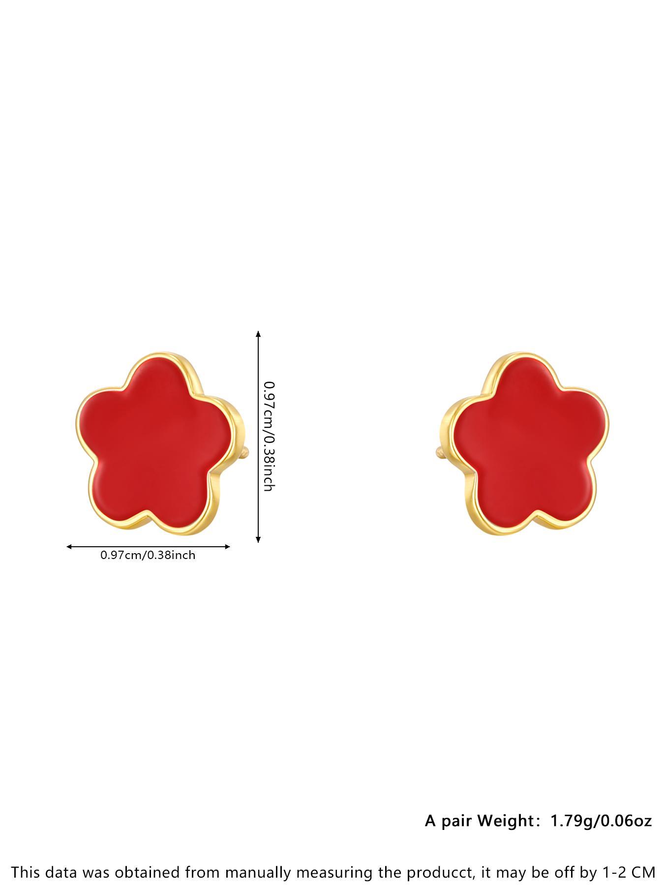 S925 Sterling Silver Four-leaf Clover Design Stud Earrings, Fashionable Stud Earrings for Women & Girls, Trendy All-match & Exquisite Jewelry for Birthday Gift, Flower Stud Earrings