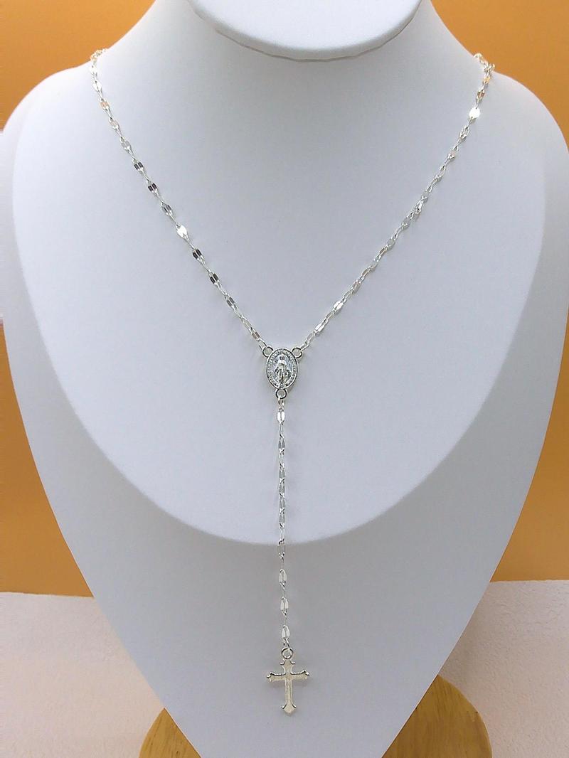 Fashion Cross & Virgin Mary Pendant Necklace for Women, Cross Charm Necklace, 1 Piece Fashion Jewelry for Party, Daily Clothing Decor, All-match & Exquisite Jewelry for Birthday Gift