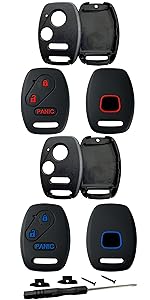 Key Fob Cover Shell for Honda 2003 2012 Accord 2009-2015 Pilot,3+1Button Keyless Remote Fob Case Kit Fit for 2006-2013 Civic EX 2005-2006 CR-V (Pack of 4)