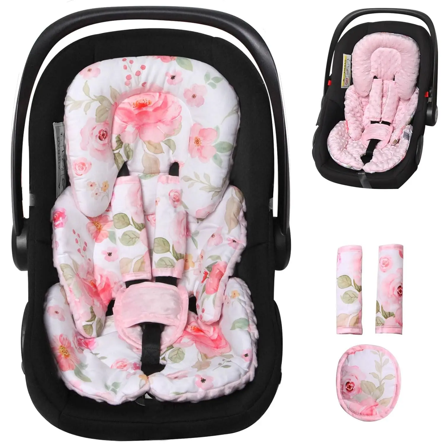 Infant Soft Support Cushion Insert for Car Seats Strollers, Comfortable Baby Body Support Pad Pink