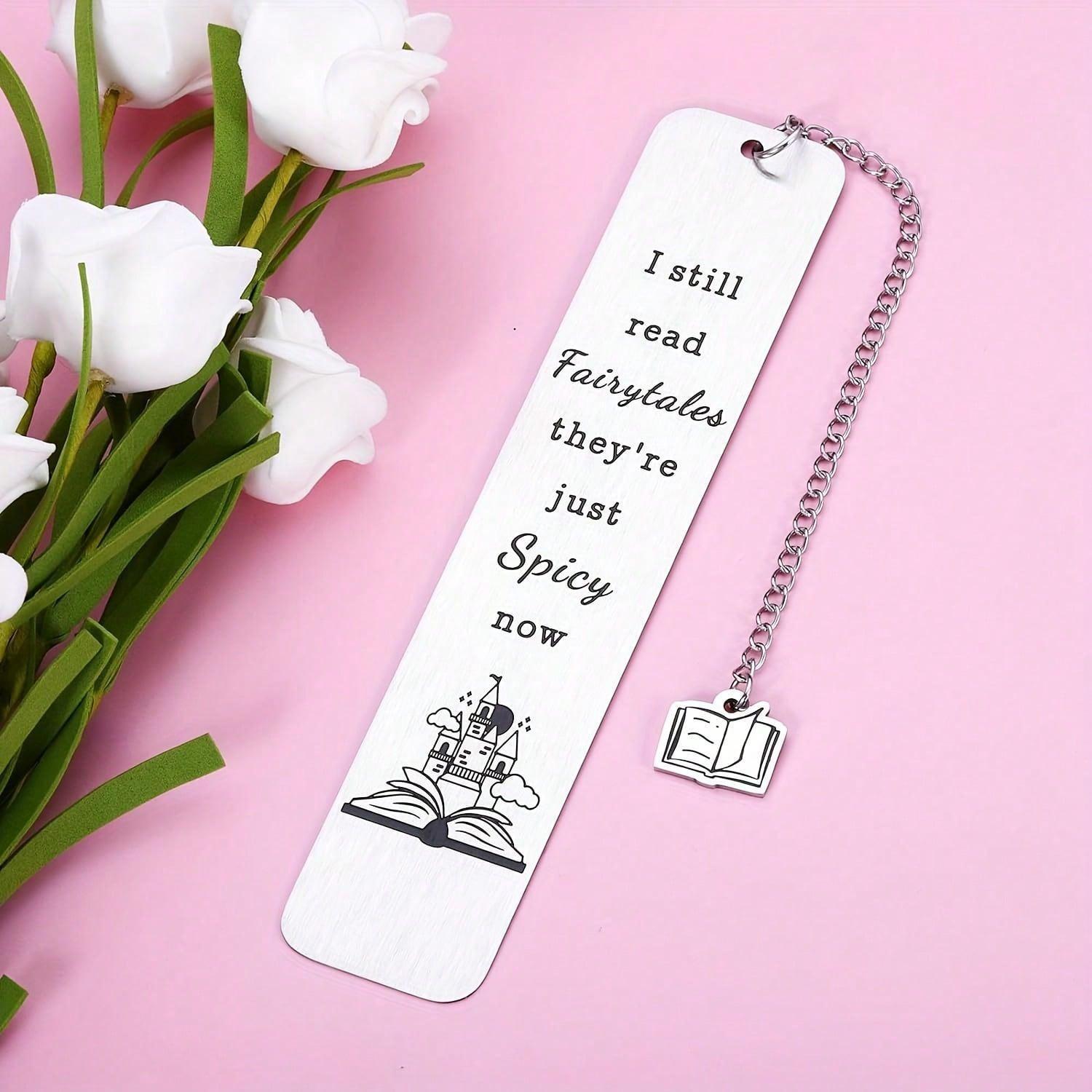 Stainless Steel Bookmark, 1 Count Letter Pattern  Bookmark with Chain, Reading Bookmark Gift for Book Lovers, Book Accessories