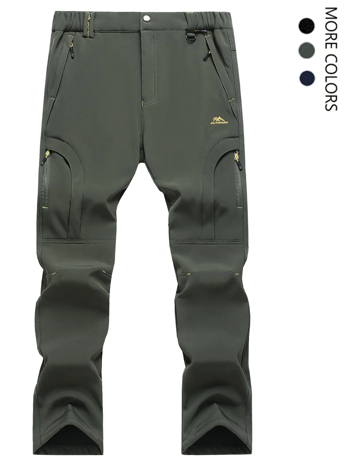 Men's Solid Button Fly Zipper Pocket Thermal Lined Pants, Quality and Comfort, Regular-fit Casual Windproof Warm Trousers for Outdoor Activities, Men's Bottoms for Winter, Casual Streetwear Trousers, Casual Comfy Trouser