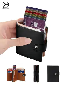 Budget Friendly 1PC Business Credit Card Holders Slim Thin Metal Card Case Pop Up Cardholders Lightweight Smart Wallets RFID Blocking Minimalist Wallets for Women Men,Gifts,Daily Carry,Portable