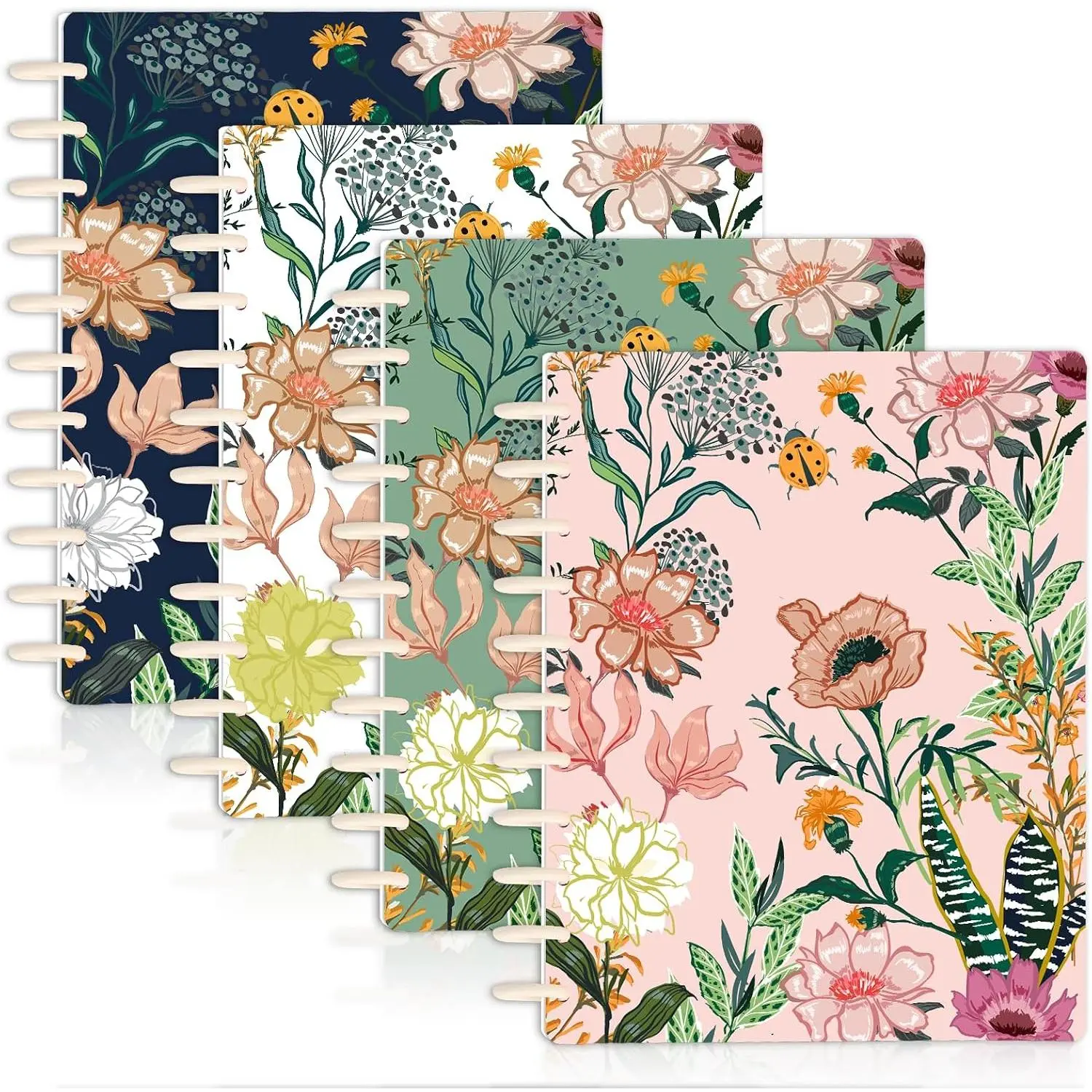 4 Set Discbound Notebook Cover and Disc Set Letter Size 8.5x11in Colorful  11 Hole Discbound Planner System  Discbound Notebook Accessories Customizable Notebook for Fill Page Office