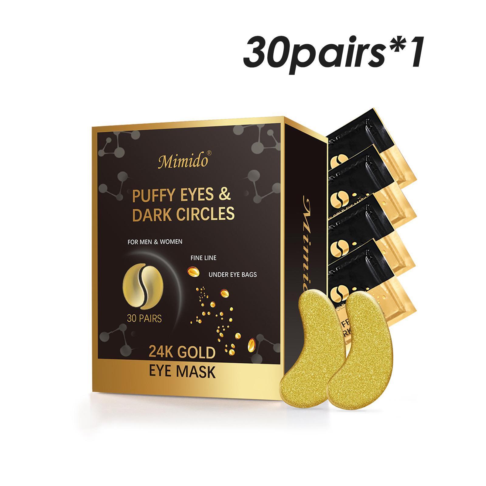 24K Gold Deeply Moisturizing Eye Mask, 30 Pairs Hydrating Eye Care Mask, Eye Care Product for Women & Men, Skin Care Product for Daily Use