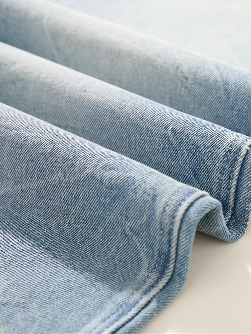 Men's Vintage Straight Leg Jeans, Loose Casual Comfy Pocket Denim Jeans for Daily Wear, Men's Bottoms for All Seasons