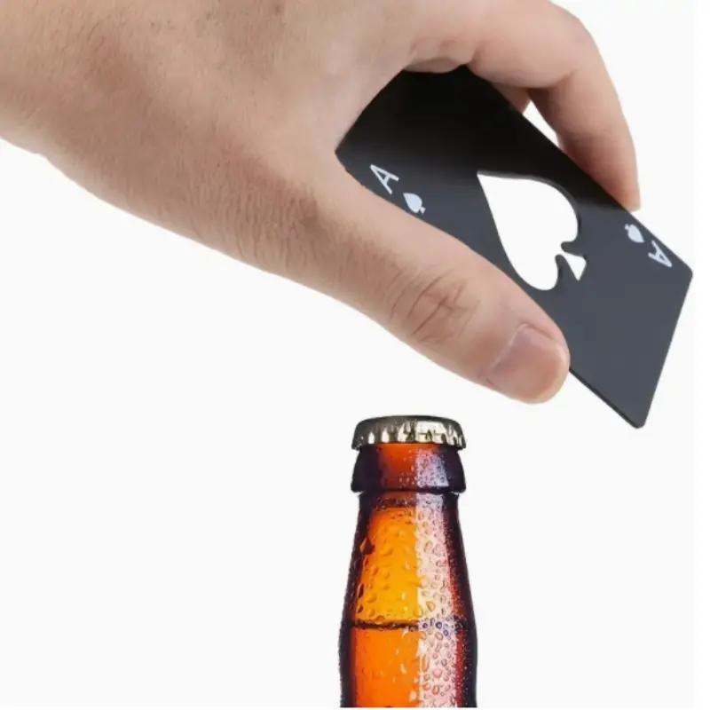 Stainless Steel Poker Shaped Bottle Opener, 2pcs Portable Non-slip Manual Beer Opener, Bottle Cap Remove Tool for Indoor & Outdoor, Utensils