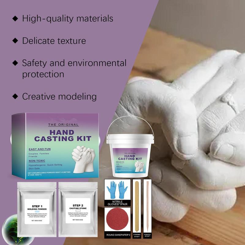 Hand Mold Powder DIY Set, Clone Handprint Memorial Keepsake Kit, Hand Model Set for Souvenirs, Perfect Gift Idea