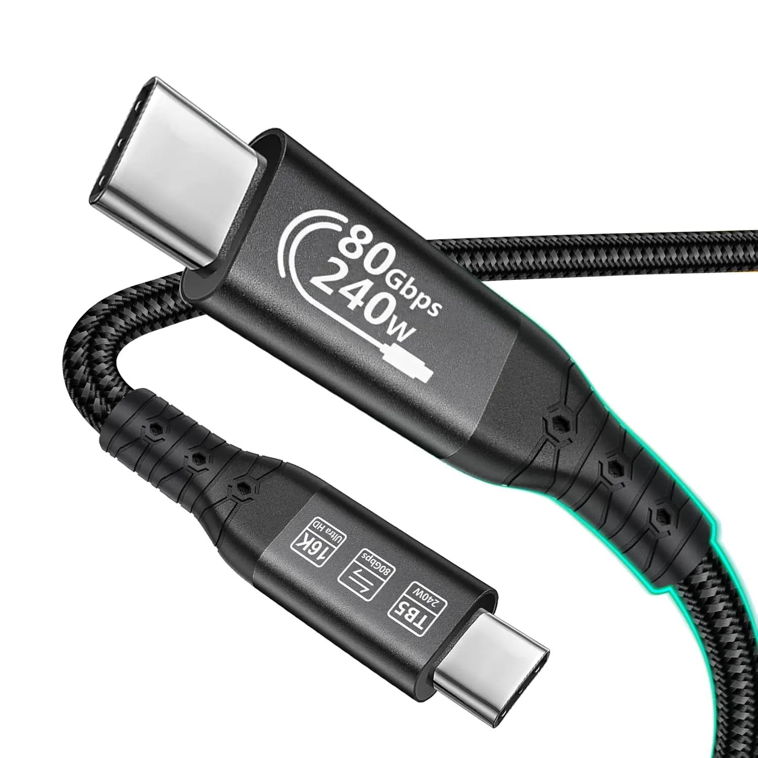 Thunderbolt 5 Cable 3.3ft USB 4, High Speed USB-C Up to 120Gbps Bandwidth, 240W PD3.1 Fast Charging, 80Gbps Data Transfer, Compatible for Ultra MacBook Pro iPhone 17/16/15 Mac mini M4, 16K DisplayGift.