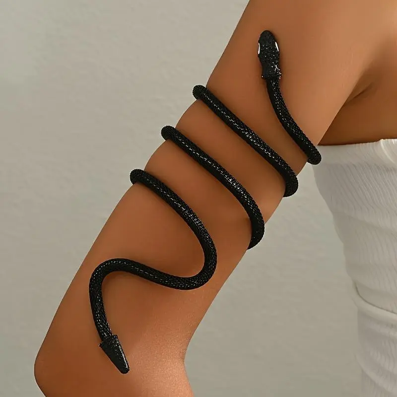 Gothic Coiled Snake Protective Gear Set - Transformable Body Jewelry, Adjustable Fashionable Bangles & Necklace for Festival Party Wear, Festival Outfits, Body Chain, Adjustable Bracelets, Adjustable Size