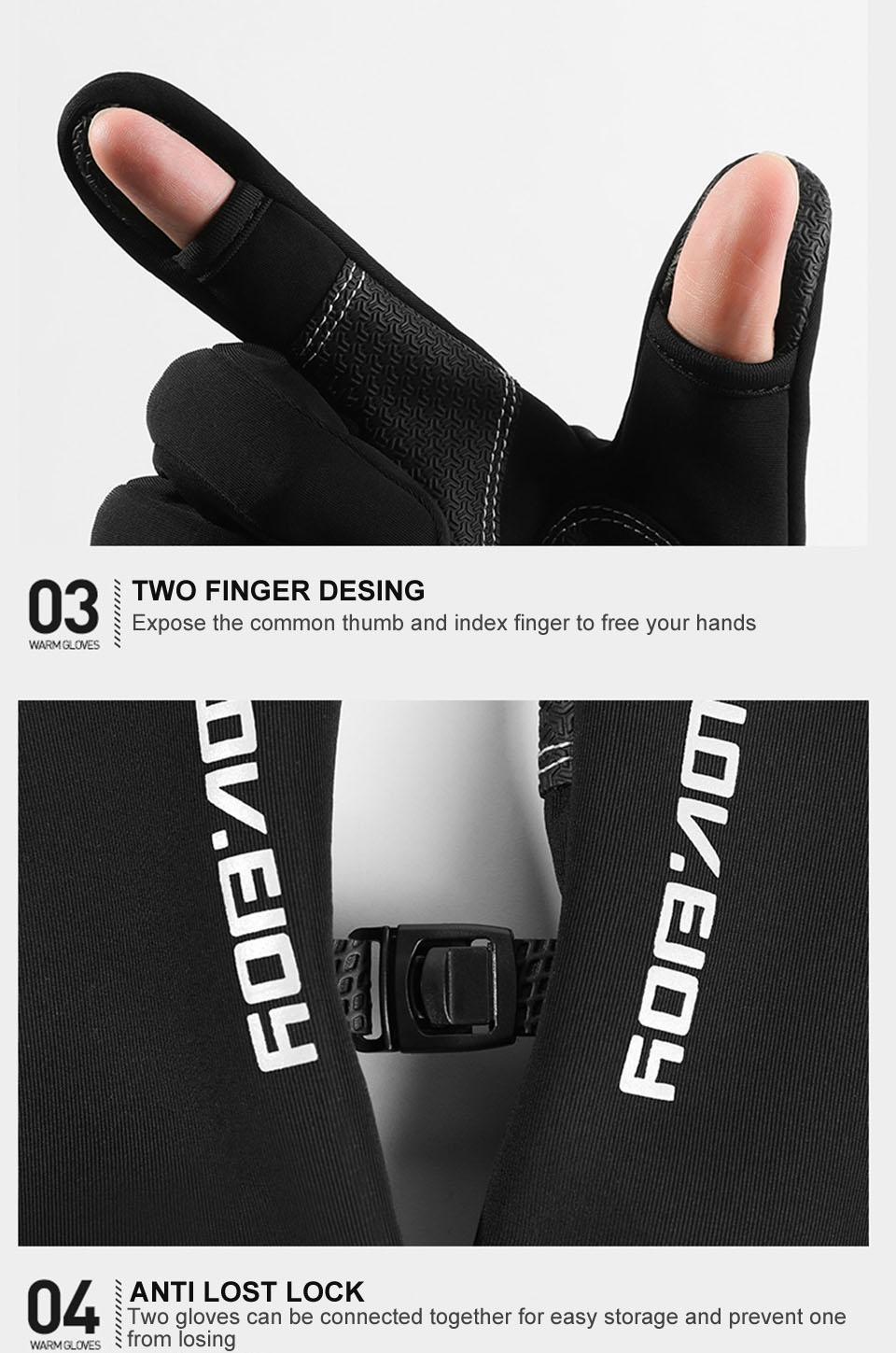 GTUBIKE Waterproof Winter Fishing Gloves 2 Finger Flip Windproof Women Men Gloves Velvet Warm Protection Fish Angling Gloves