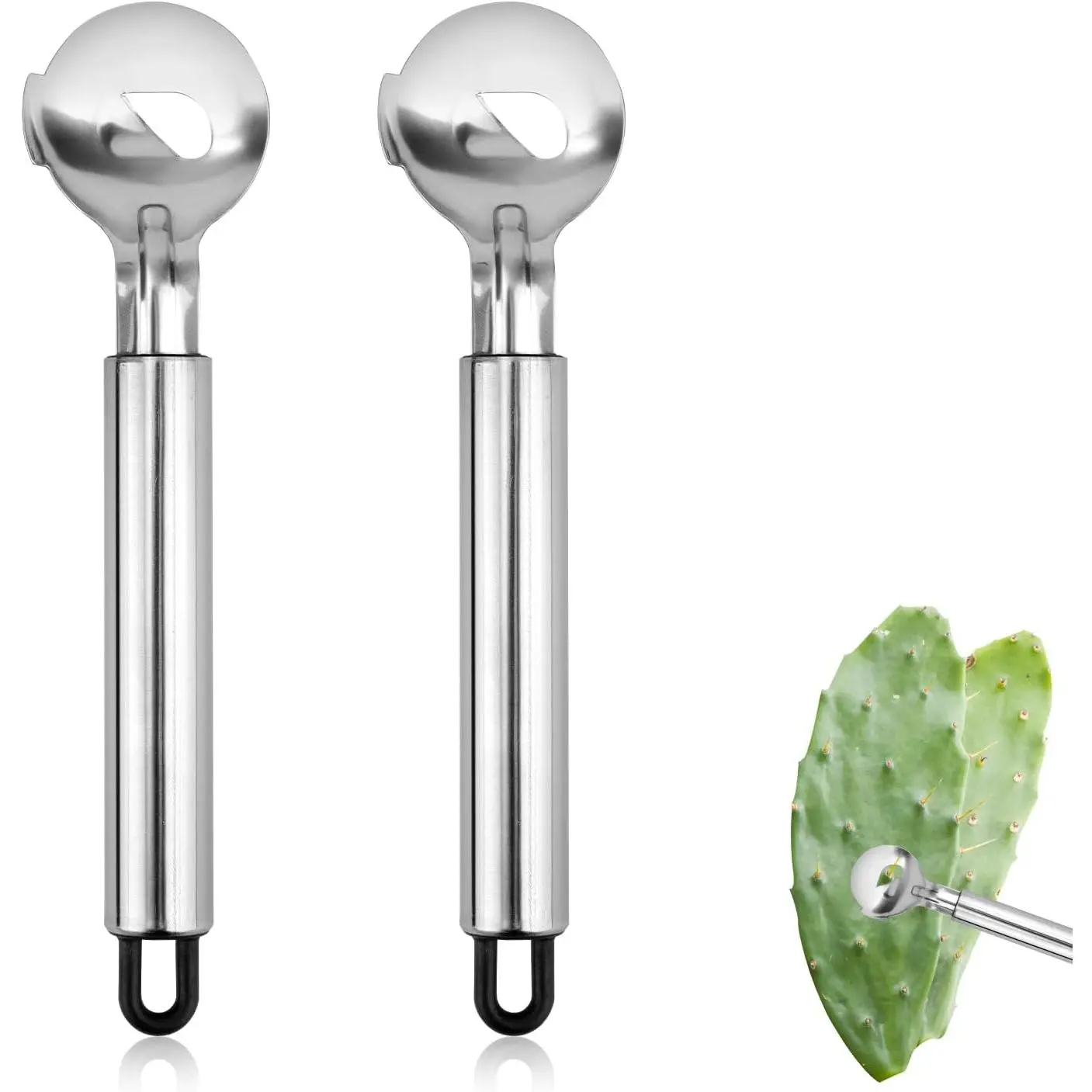 2pcs Spoon Cactus Peeler, Stainless Steel  Multi-Function Cactus Peeler Tool Chinese Noodle Cutter  Kitchen Gadgets Accessory