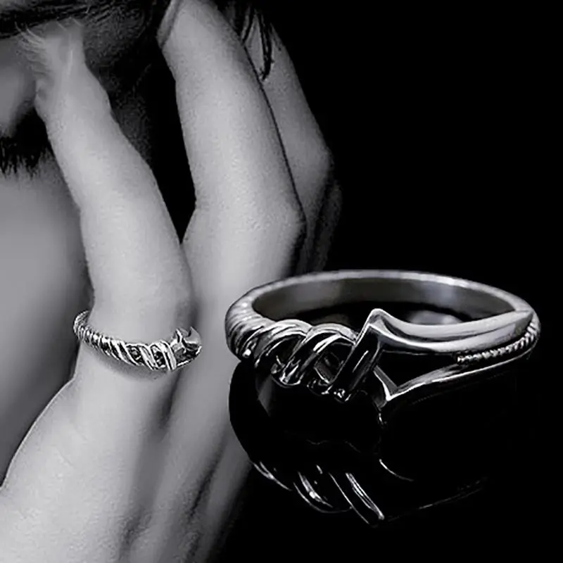 Rebuild Of Evangelion Spear Of Longinus Rings Unique Design Sword Rings Creative Silver Color Adjustable Rings Adults Toys Gifts
