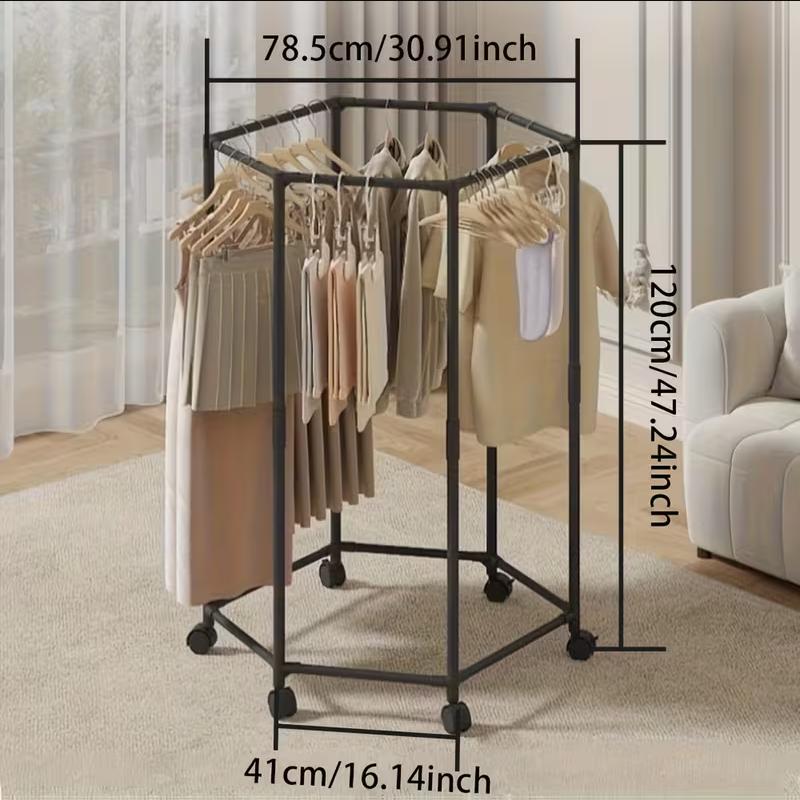 360 °   Rotatable Clothes Drying Rack, Space-Saving, Detachable And Portable, Suitable For Bedrooms, Balconies, And Dormitories, High-Capacity Metal Clothes Rack