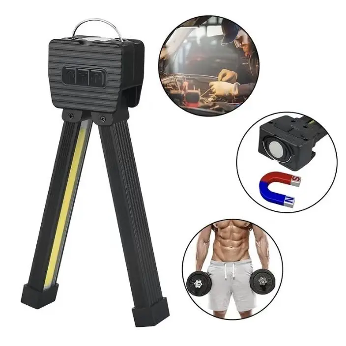 Rechargeable LED Work Lights, Portable Working Lights, Portable Gym Lamp for Posing, 21 Modes Adjustable Flashlight with Magnetic, 180° Rotate Foldable with Hang Hook Camping Lamp, Car Repair, Emergency Worklight Flashlight