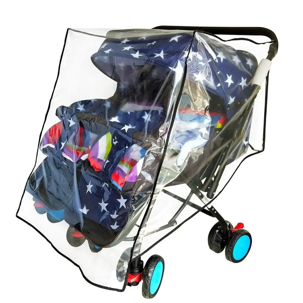 Universal Waterproof Double Stroller Rain Cover, Side by Side Weather Shield for Twin Baby Umbrella, Jogger & City StrollersGift