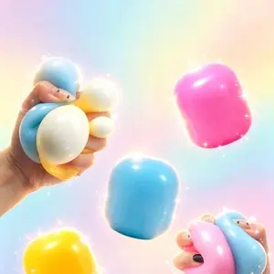 Mello Mallo Color-Changing Marshmallow Stress Ball, Soft Squeezable Fidget Toy, Relaxing Sensory Plaything for Adults & Kids