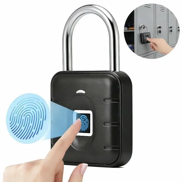 Smart Fingerprint Padlock - Biometric Digital Door Lock, IP67 Waterproof Heavy Duty Fast Access Travel Lock, 1-Fingerprint Capacity for Suitcases, Lockers, Biometric Door Lock, Digital Lock