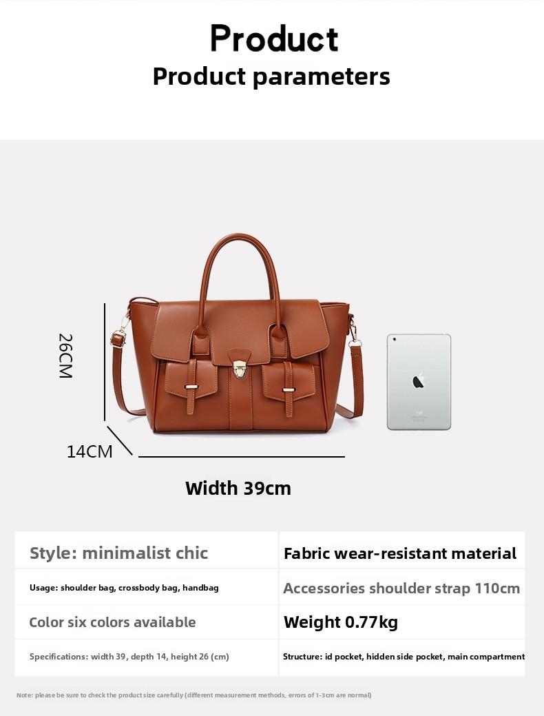 Vintage Handheld Tote Bag, New Large-Capacity Briefcase for Women, Suitable for Business Trips and Commuting