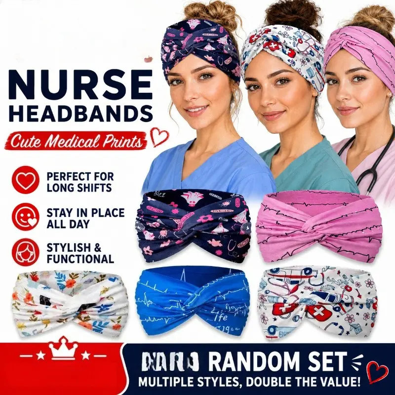 4/7 Pcs Random Twist Headbands for Women, Cute Printed Wide Turban Head Wraps, Non Slip Fashion Hair Bands for Daily Work