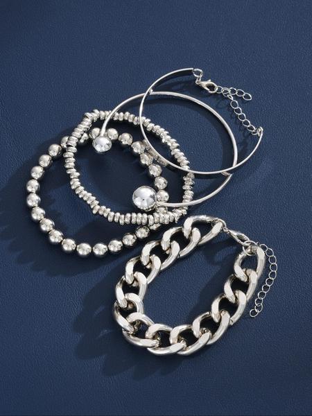 5-Piece Fashion Chain Style Open Cuff Bracelet Set for Women, Ideal for Holiday Gifts, Perfect for Dates and Parties
