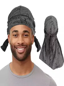1PcsVintage Edge Texture Pre-Tied Headscarf Hat, Elastic Soft Headband Scarf, Muslim Hijab, Chemotherapy Cap, Casual Fashion, Multiple Colors